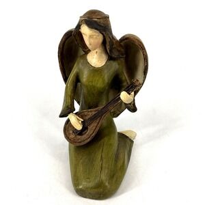Wood Look‎ Resin Angel Figurine Playing Musical Instruments Tii Collection